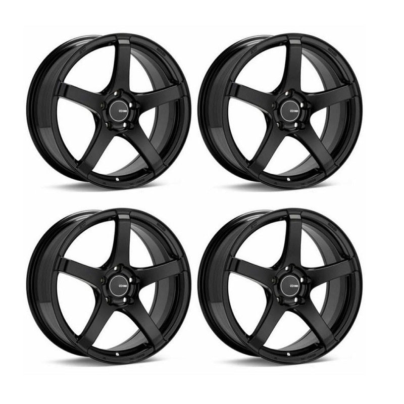 Enkei Kojin Black Staggered Wheels 17x8 & 17x9