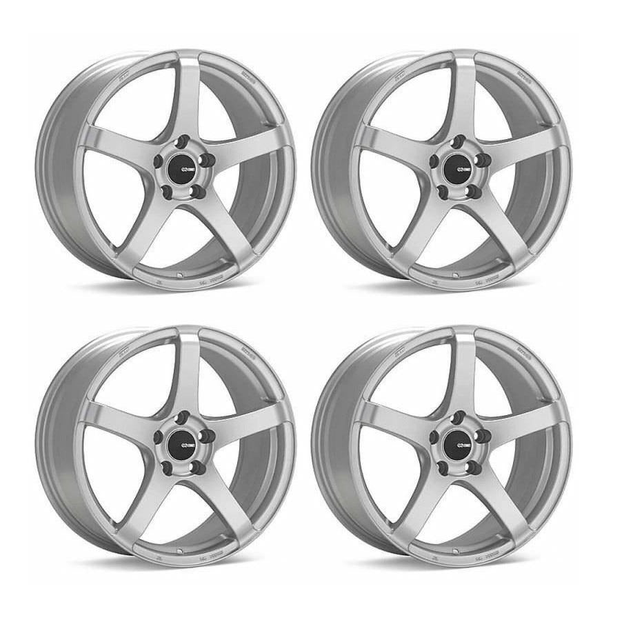 Enkei Kojin Silver Staggered Wheels 17x8 & 17x9