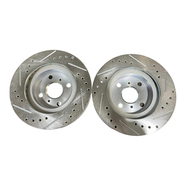 Qu21265 Rear Rotor Drilled and Slotted Brake Rotors - 87-89 MR2 AW11 – Prime MR2