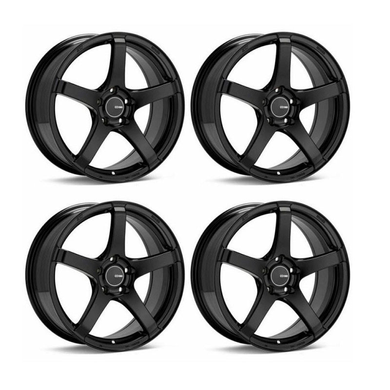 Enkei Kojin Black Staggered Wheels 17x8 & 17x9 – Prime MR2