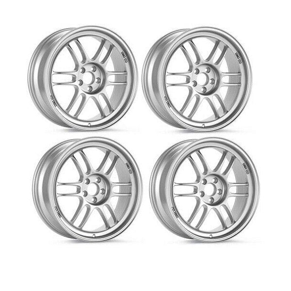 Enkei RPF1 Silver Double Staggered Wheels 17x8 & 18x9
